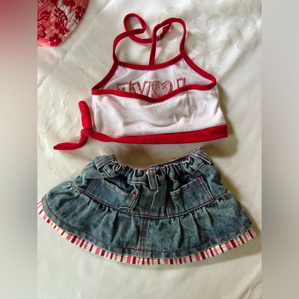 Build-A-Bear Red Heart Love Outfit and Hat - Picture 4 of 5